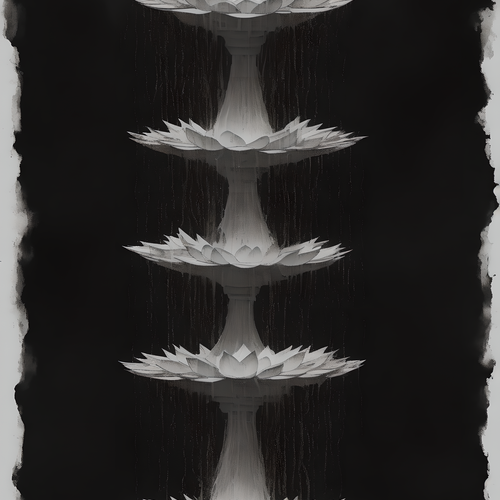 A tall white lotus fountain